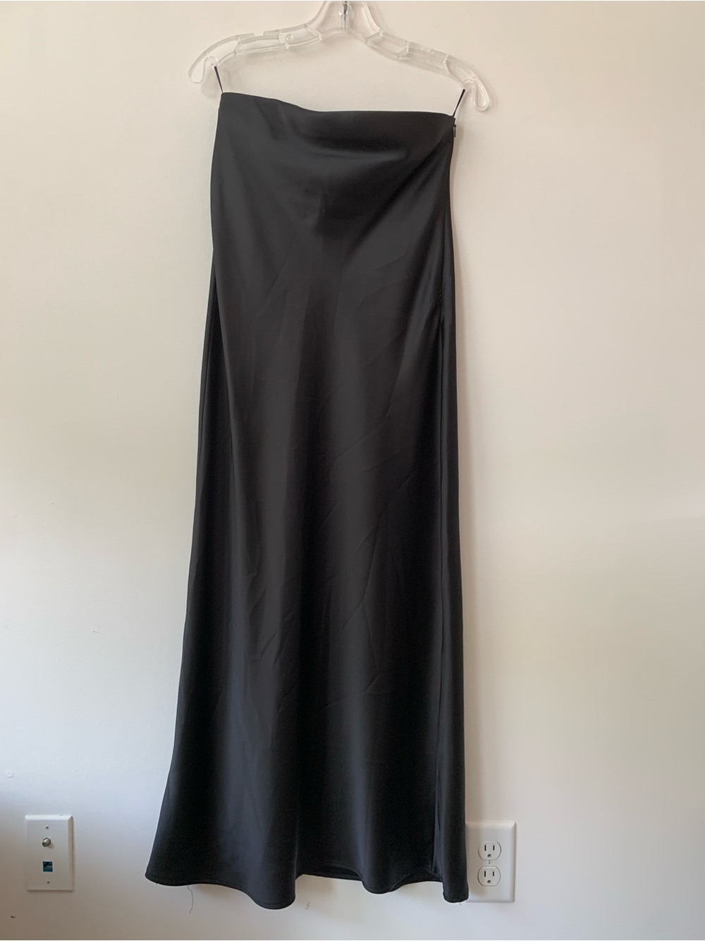 Zara Small Women's Black Strapless Satin Dress